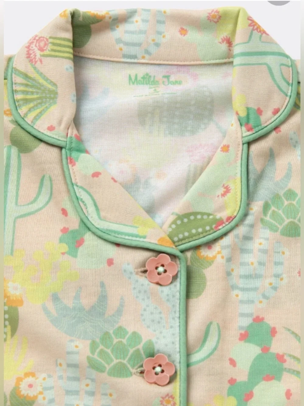 Girls Matilda Jane Dream Chasers Sleeping Cactus PJ Top Size 10 No Shorts